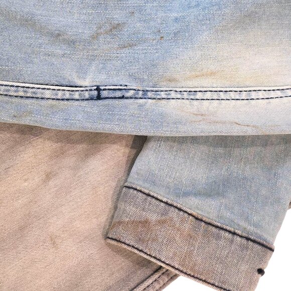 LuLaRoe Jaxon Denim Jacket Small Two-Tone Grey Blue Wash Stretch Jean Coat - Picture 12 of 13